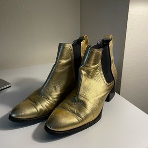 Rag & Bone Walker Gold Chelsea Ankle Bootie - 38.5